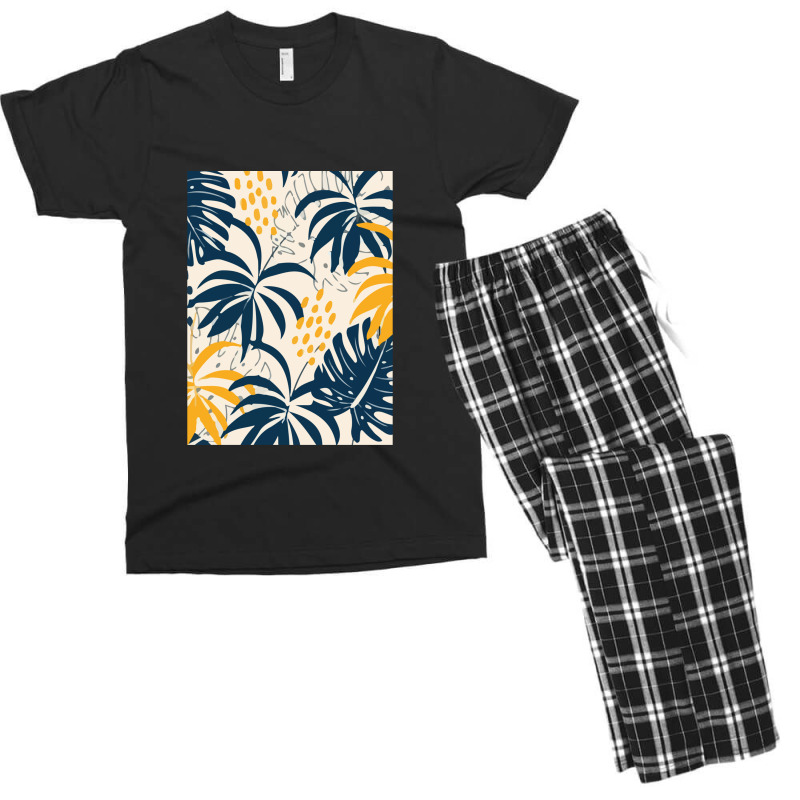 Trend Tropical Leaves Plants Pastel Men's T-shirt Pajama Set | Artistshot