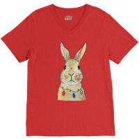 Christmas Rabbit V-neck Tee | Artistshot