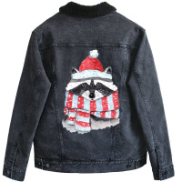 Christmas Raccoon 1 Unisex Sherpa-lined Denim Jacket | Artistshot