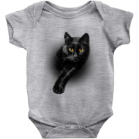 Black Cat Yellow Eyes  Cats Tee  Gifts Baby Bodysuit | Artistshot