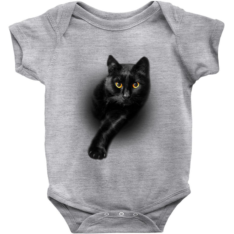 Black Cat Yellow Eyes  Cats Tee  Gifts Baby Bodysuit by DonnaSchennum1234 | Artistshot