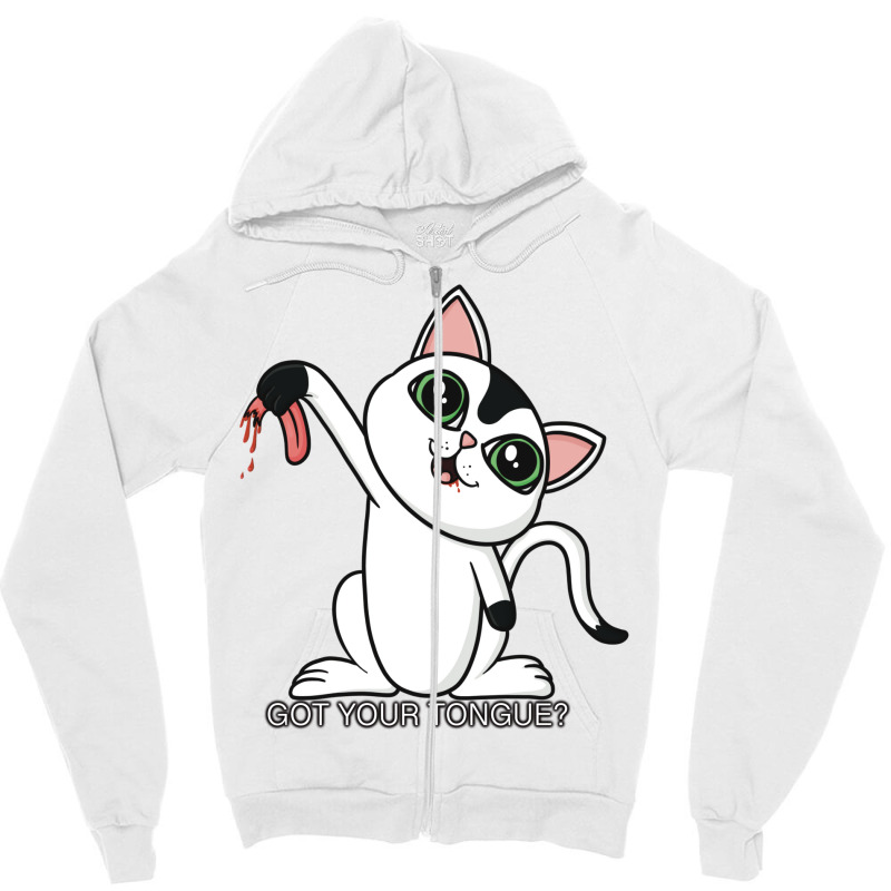 Cat Got Your Tongue Zipper Hoodie | Artistshot