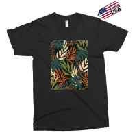 Trend Tropical Pattern With Bright Orange White Plants Leaves 1 Exclusive T-shirt | Artistshot