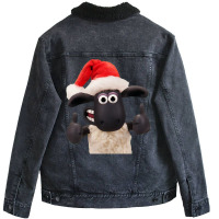 Christmas Sheep Unisex Sherpa-lined Denim Jacket | Artistshot