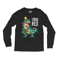 Christmas Shirt For Kids Boys Tree T Rex Dinosaur Xmas Gifts Long Sleeve Shirts | Artistshot