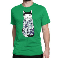 Cat In Blue Peony Tattoo Classic T-shirt | Artistshot