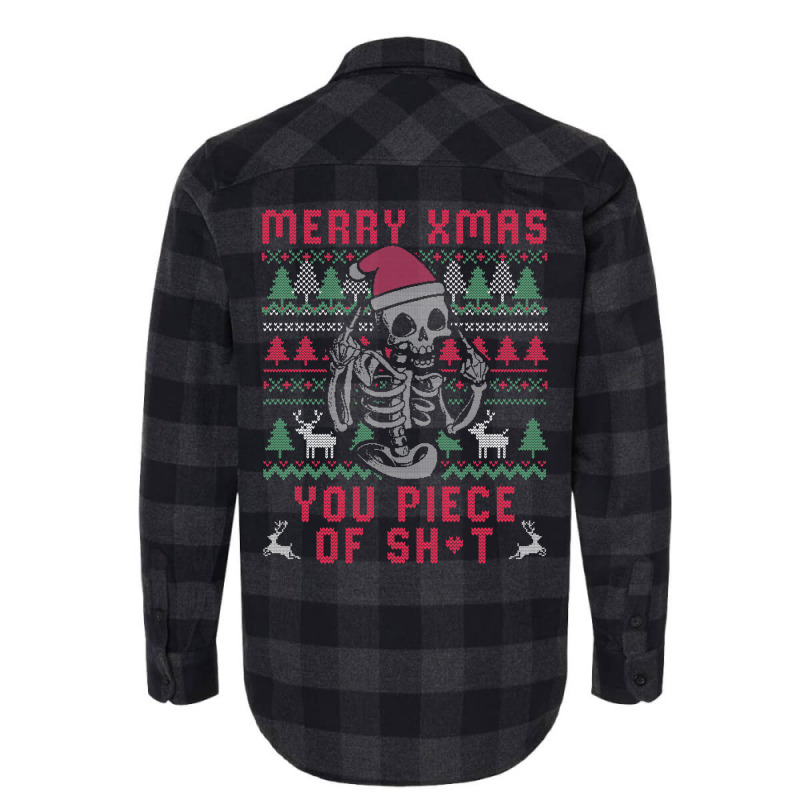 Christmas Skull Funny Ugly Sweater Flannel Shirt | Artistshot