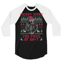 Christmas Skull Funny Ugly Sweater 3/4 Sleeve Shirt | Artistshot