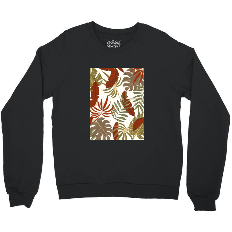 Trend Tropical Seamless Pattern With Colorful Leaves Plants Crewneck Sweatshirt | Artistshot