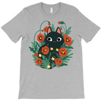 Cat In Poppy Flowers T-shirt | Artistshot