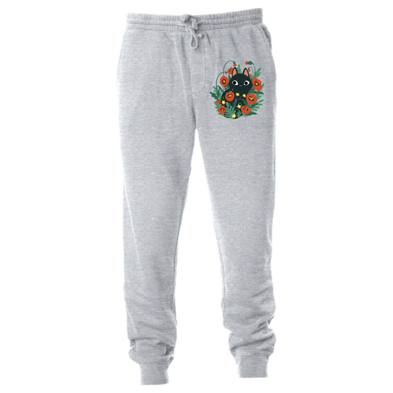 Cat In Poppy Flowers Unisex Jogger | Artistshot