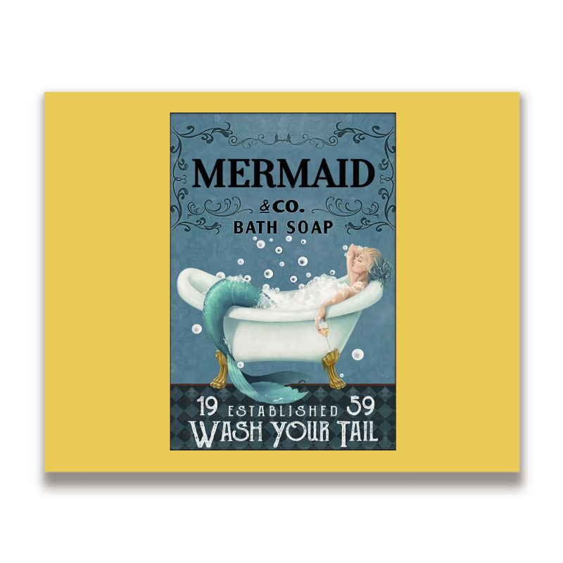 Mermaid Bath Soap Wash Your Tail Metal Print Horizontal | Artistshot