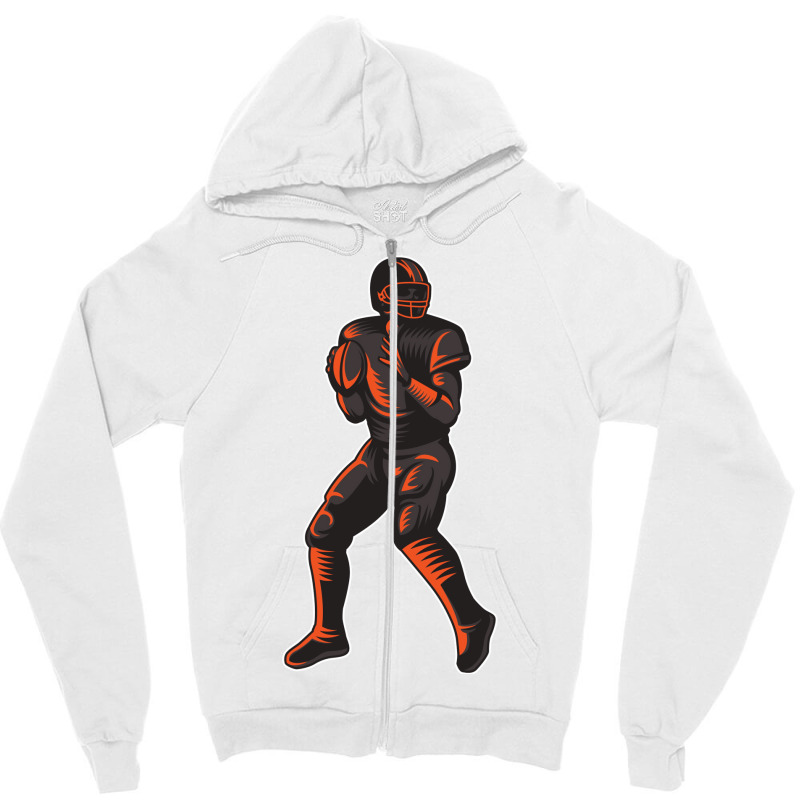 Vintage Cincinnati Quarterback Zipper Hoodie by jhoverprogga0 | Artistshot