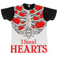 Valentine Heart Skeleton Rib Cage Bones I Steal Heart T Shirt Graphic T-shirt | Artistshot