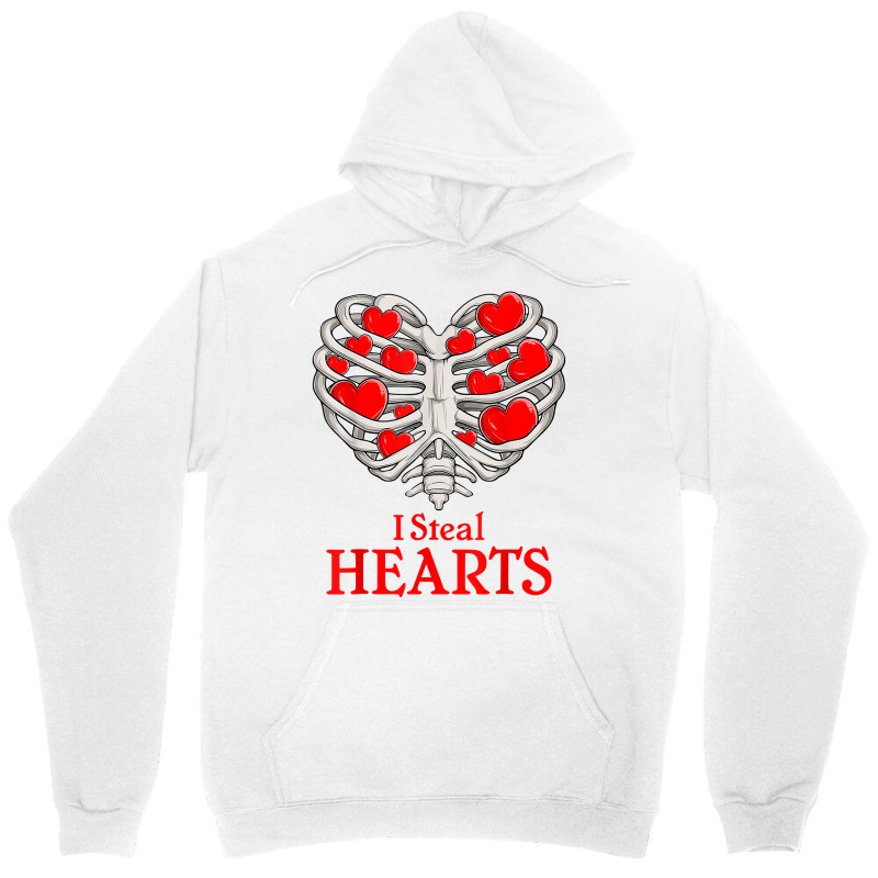 Valentine Heart Skeleton Rib Cage Bones I Steal Heart T Shirt Unisex Hoodie | Artistshot