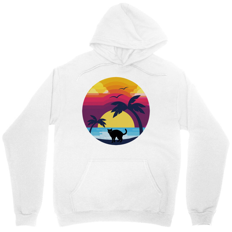 Cat Looking At Sunset 4 Unisex Hoodie | Artistshot