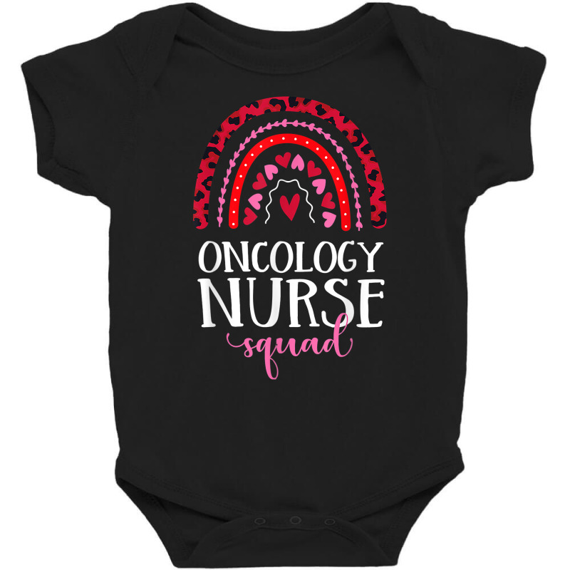 Oncology Nurse Squad Rainbow Leopard Nursing Valentine Day T Shirt Baby Bodysuit by omano | Artistshot