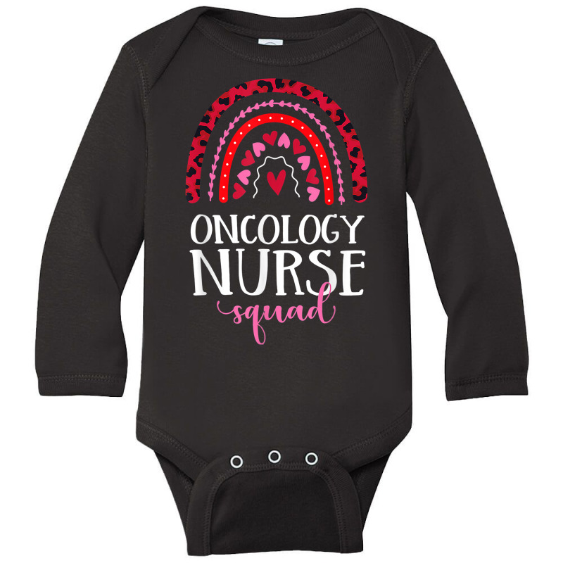 Oncology Nurse Squad Rainbow Leopard Nursing Valentine Day T Shirt Long Sleeve Baby Bodysuit by omano | Artistshot