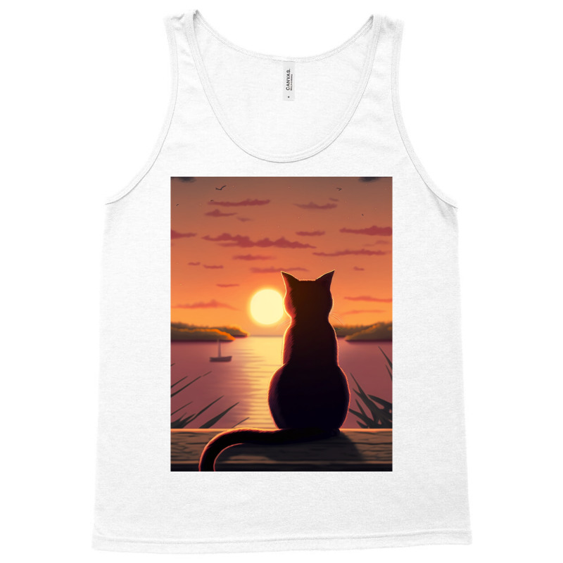 Cat Looking At Sunset1 Tank Top | Artistshot