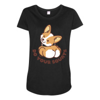 Do Your Squats Cute Corgi   Bodybuilding Maternity Scoop Neck T-shirt | Artistshot