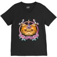 Pastel Goth Exotic Shorthair Pagan Creepy Menhera Cat V-neck Tee | Artistshot