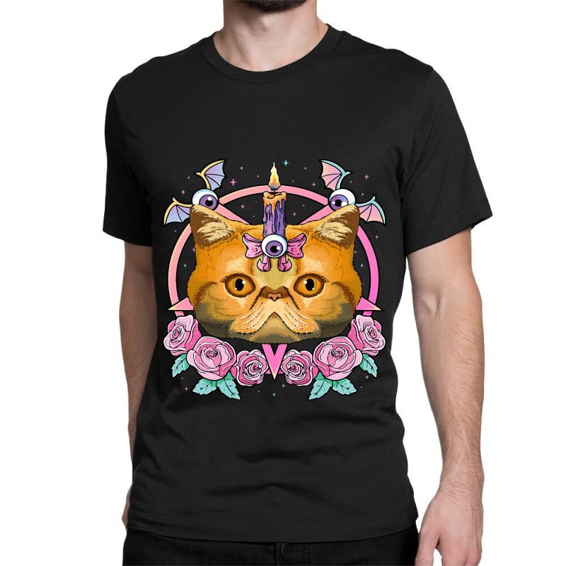 Pastel Goth Exotic Shorthair Pagan Creepy Menhera Cat Classic T-shirt by XAVIERESPREE | Artistshot