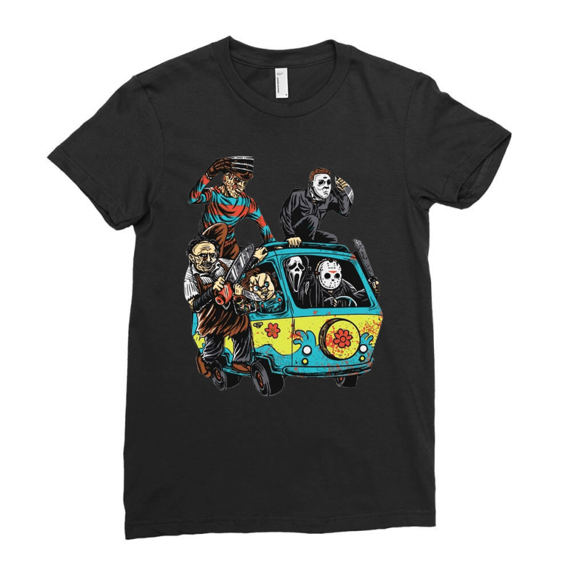 Mystery Machine, Mystery Machine Vintage, Mystery Machine Painting, Th Ladies Fitted T-Shirt by SHOPLOS | Artistshot