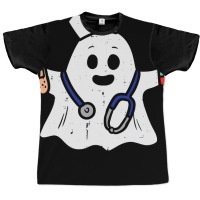 Nurse Ghost Scrub Halloween Costume For Nurses Women Rn Graphic T-shirt | Artistshot