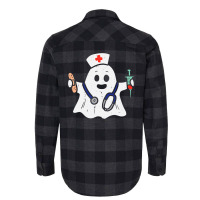 Nurse Ghost Scrub Halloween Costume For Nurses Women Rn Flannel Shirt | Artistshot