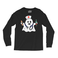 Nurse Ghost Scrub Halloween Costume For Nurses Women Rn Long Sleeve Shirts | Artistshot