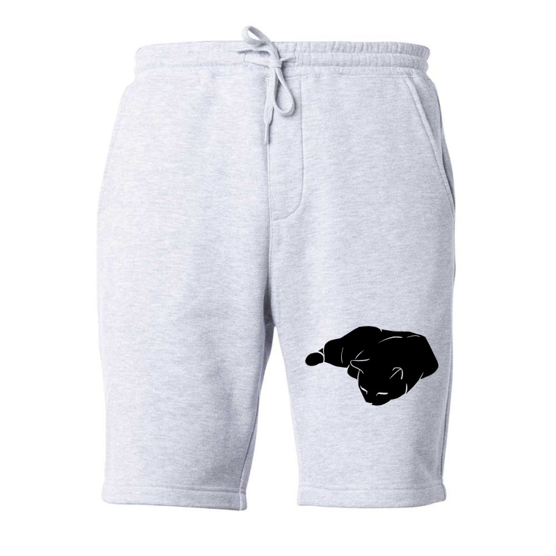 Cat Sleep Silhouette Fleece Short | Artistshot