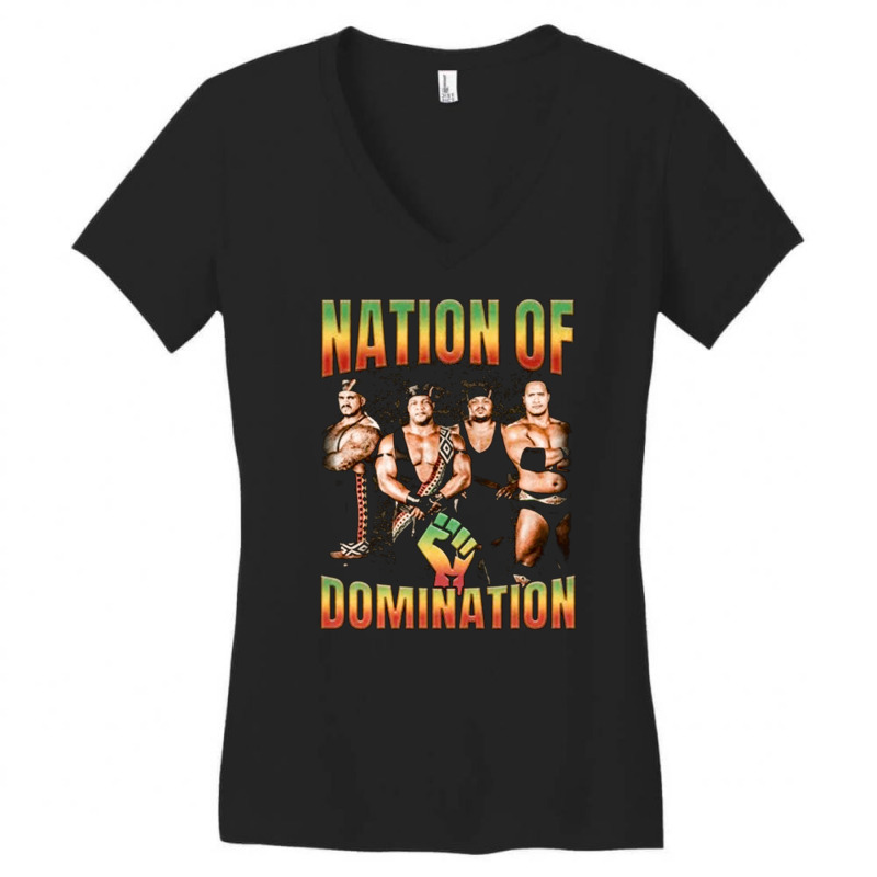 Nation Of Domination, Nation Of Domination Vintage, Nation Of Dominati Women's V-Neck T-Shirt by SHOPLOS | Artistshot