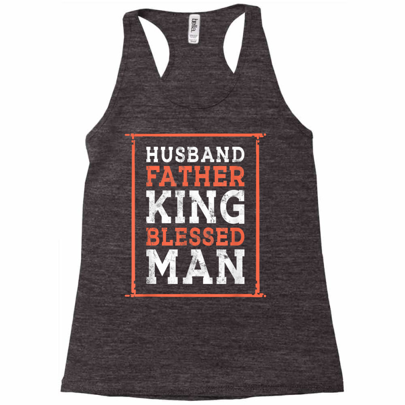 Husband Father King Blessed Man Black Pride Dad Bhm T Shirt Racerback Tank by atereabag | Artistshot