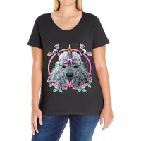 Pastel Goth Poodle Pagan Dog Creepy Menhera Poodle Ladies Curvy T-shirt | Artistshot