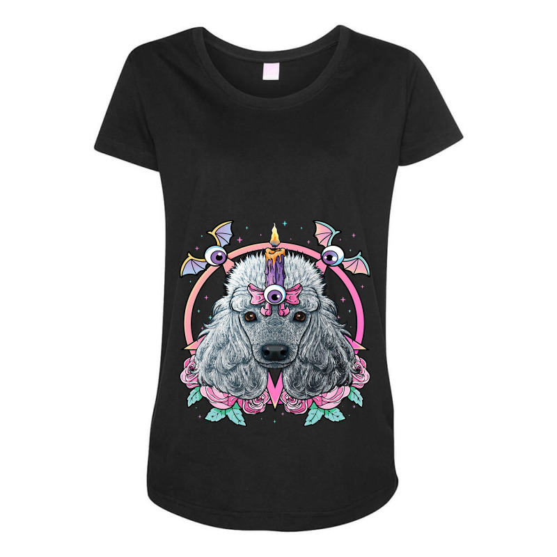 Pastel Goth Poodle Pagan Dog Creepy Menhera Poodle Maternity Scoop Neck T-shirt by XAVIERESPREE | Artistshot