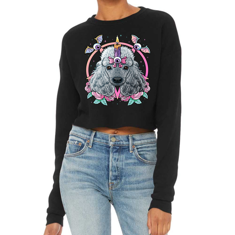 Pastel Goth Poodle Pagan Dog Creepy Menhera Poodle Cropped Sweater by XAVIERESPREE | Artistshot