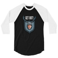 Get Out!!! Top Text (the Lodge 3/4 Sleeve Shirt | Artistshot