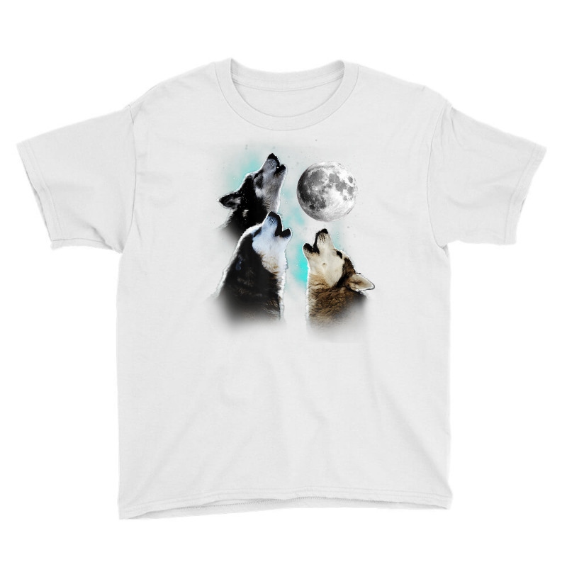 Siberian Husky Shirt, Siberian Husky Howling At The Moon T Shirt Youth Tee by luckenbg | Artistshot