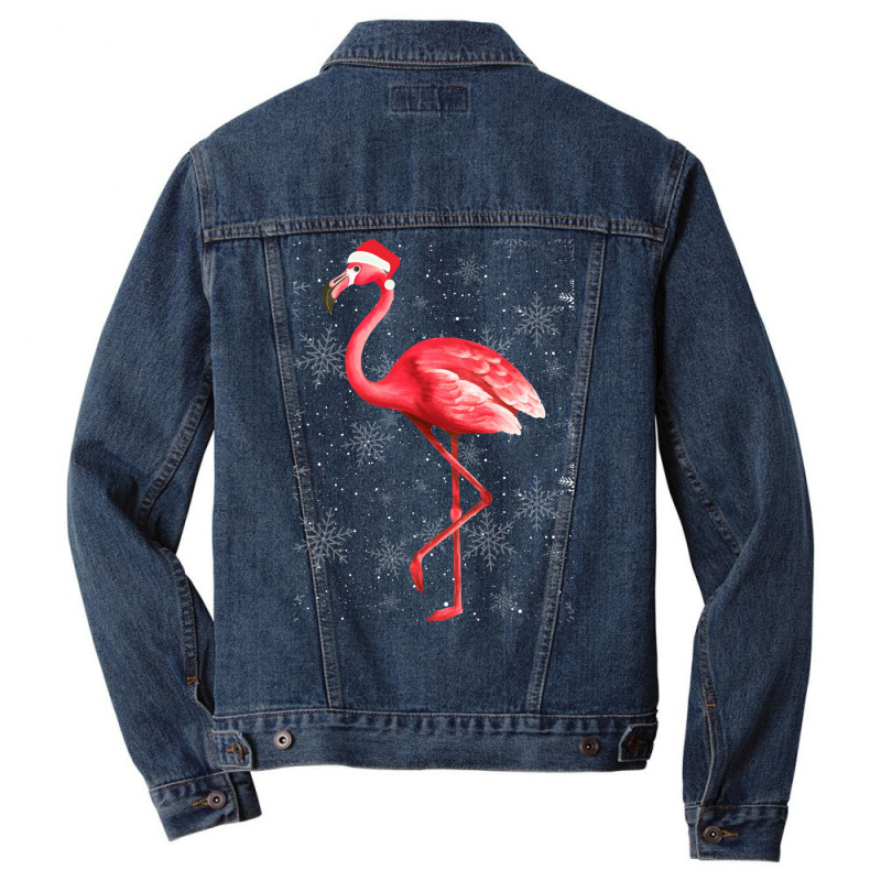 Flamingo Christmas Funny Flamingo Christmas Men Denim Jacket | Artistshot