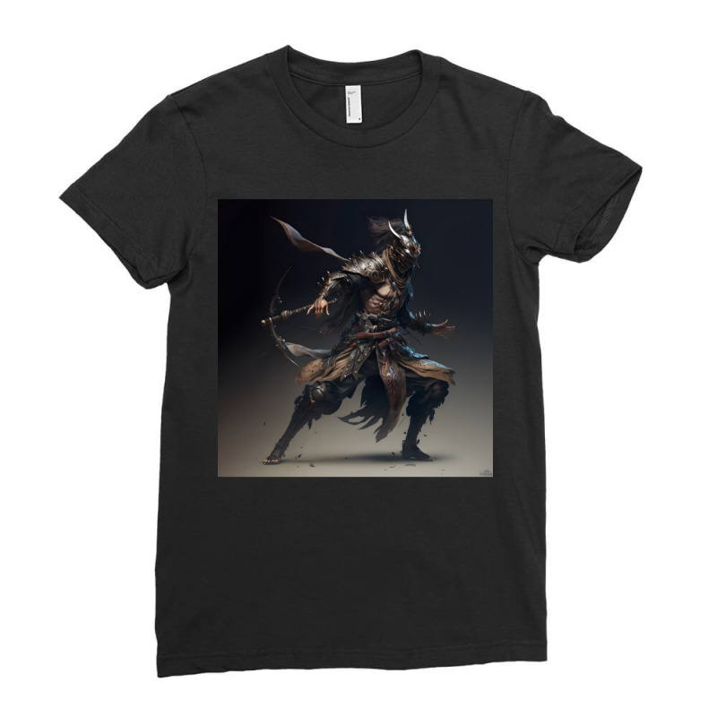 Samurai Elf Warrior Ladies Fitted T-Shirt by apolitery | Artistshot