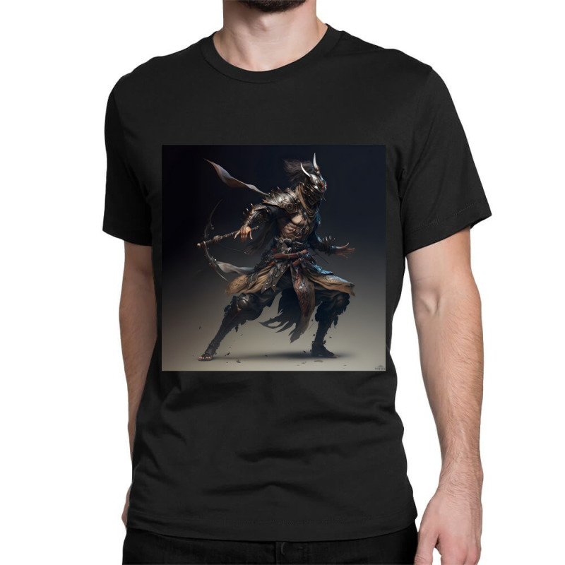 Samurai Elf Warrior Classic T-shirt by apolitery | Artistshot