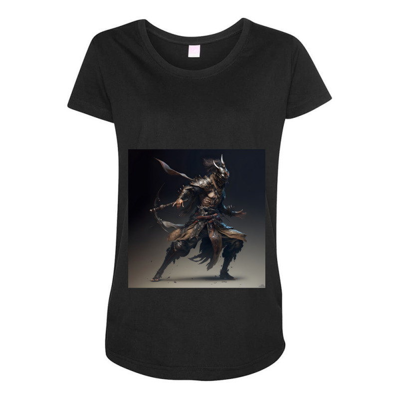 Samurai Elf Warrior Maternity Scoop Neck T-shirt by apolitery | Artistshot