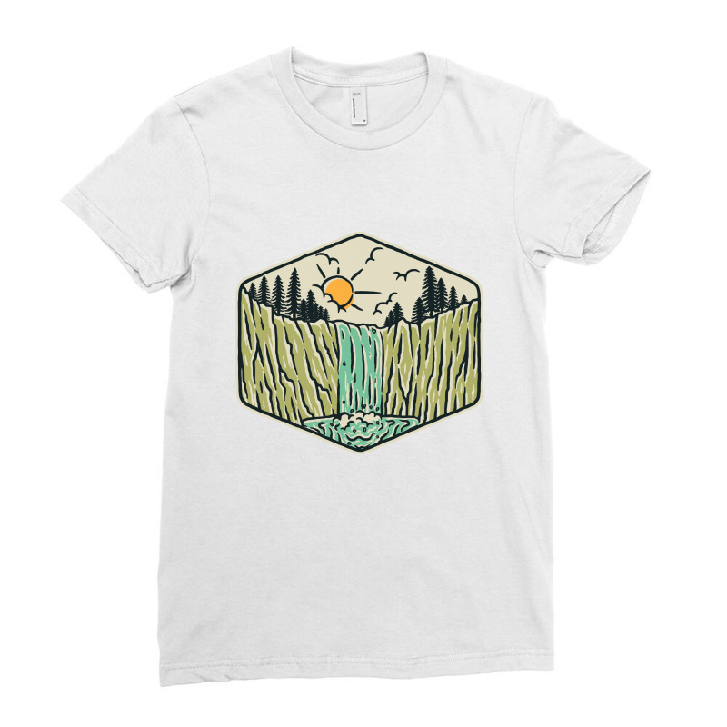 Beauty Waterfall Ladies Fitted T-Shirt by Quilimo | Artistshot