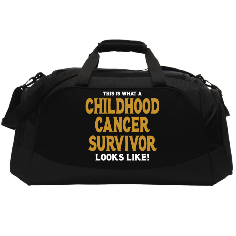 Never Underestimate The Strength Of A Childhood Cancer Warrior Active Duffel | Artistshot