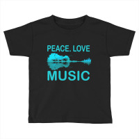 Hot Trend Peace Love Music Guitar Lake Shadow Hippie Toddler T-shirt | Artistshot