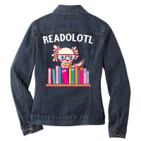 Limited Edition Axolotl Book Reading Bookworm Boys & Girls Ladies Denim Jacket | Artistshot