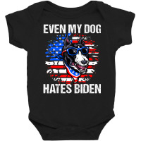 Anti Joe Biden Even My Dog Hates Biden Usa Flag Pibble Baby Bodysuit | Artistshot