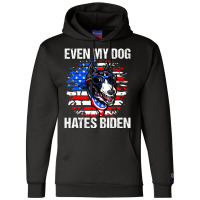 Anti Joe Biden Even My Dog Hates Biden Usa Flag Pibble Champion Hoodie | Artistshot