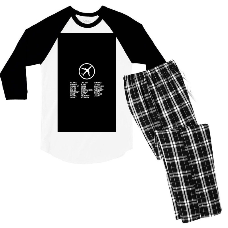 Aviation Phonetic Alphabet Men's 3/4 Sleeve Pajama Set | Artistshot