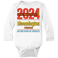 Bloomington Indiana In Total Solar Eclipse 2024  4  T Shirt Long Sleeve Baby Bodysuit | Artistshot